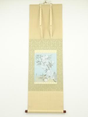 JAPANESE HANGING SCROLL / HAND PAINTED / FLOWERS